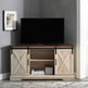 52" Sliding Barn Door Corner TV Stand-Entertainment-Parc Decor