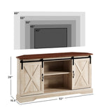 52" Sliding Barn Door Corner TV Stand-Entertainment-Parc Decor