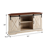 52" Sliding Barn Door Corner TV Stand-Entertainment-Parc Decor