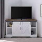 52" Sliding Barn Door Corner TV Stand-Entertainment-Parc Decor