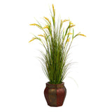 53” Wheat Grain Artificial Plant in Decorative Planter-Parc Decor