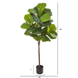 54” Fiddle Leaf Artificial Tree (Real Touch)-Parc Decor