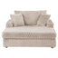 54 Inch Contemporary Indoor Upholstered Chaise Lounge Plush Sleeper Chair with Throw Pillows, 2 Cup Holders and Magazine Bags for Living Room