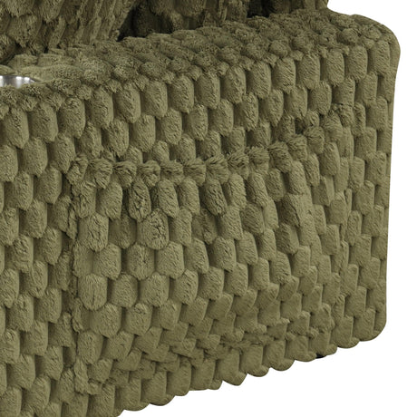 54 Inch Contemporary Indoor Upholstered Chaise Lounge Plush Sleeper Chair with Throw Pillows, 2 Cup Holders and Magazine Bags for Living Room-Parc Decor