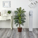 56" Areca Palm Silk Tree with Wicker Basket-Parc Decor