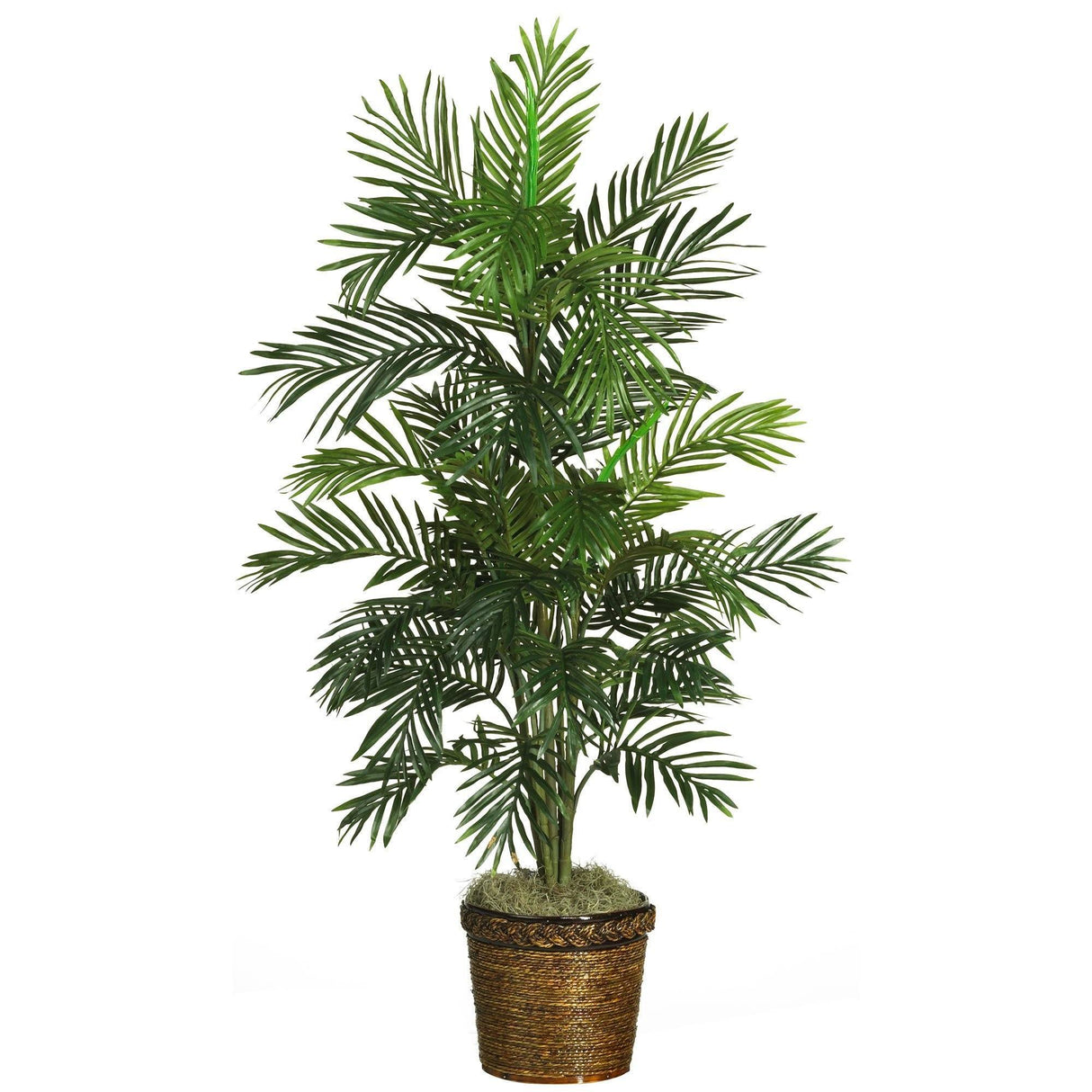 56" Areca Palm Silk Tree with Wicker Basket-Parc Decor