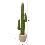 56” Cactus Artificial Plant in Sandstone Planter-Parc Decor