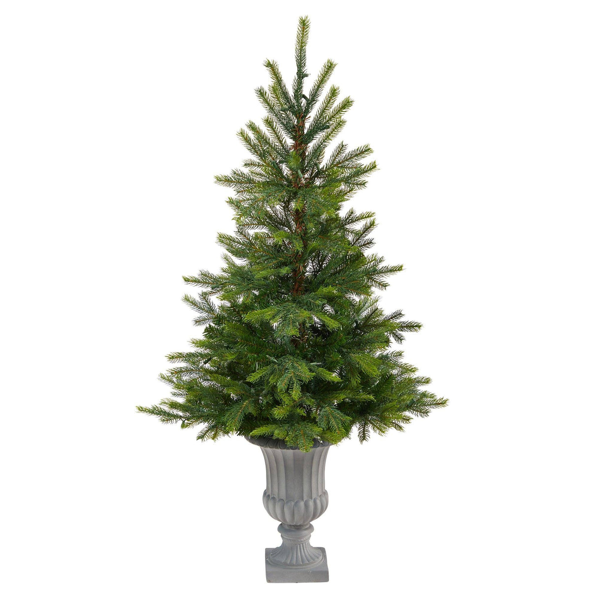56” North Carolina Spruce Artificial Christmas Tree with 100 Clear Lights and 207 Bendable Branches in Decorative Urn-Christmas Tree-Parc Decor