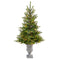 56” North Carolina Spruce Artificial Christmas Tree with 100 Clear Lights and 207 Bendable Branches in Decorative Urn-Christmas Tree-Parc Decor