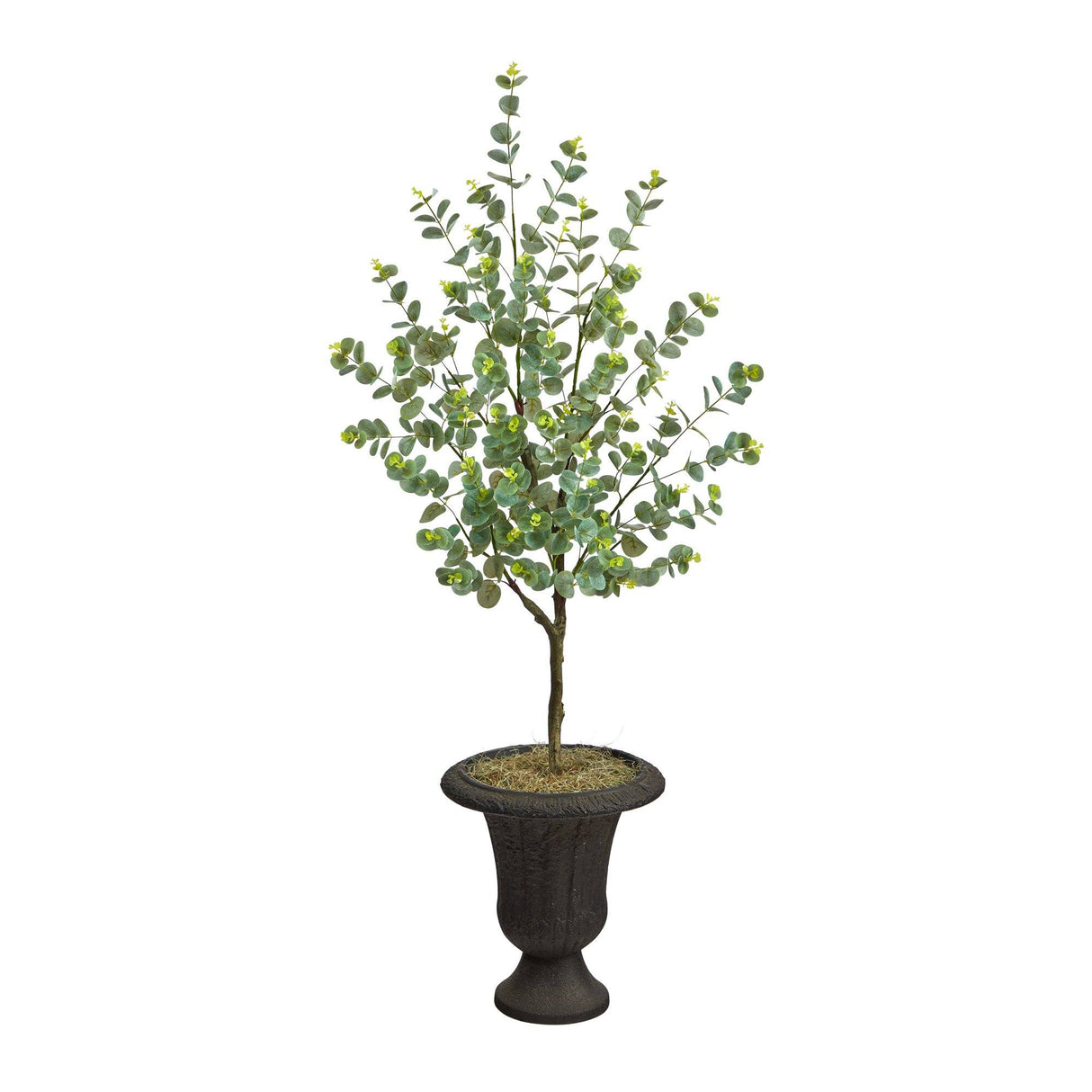 57” Eucalyptus Artificial Tree in Charcoal Urn-Parc Decor