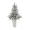 57” Flocked Fraser Fir Artificial Christmas Tree with 300 Warm White Lights and 967 Bendable Branches in Tower Planter-Christmas Tree-Parc Decor
