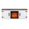 58" Farmhouse TV Stand with 18" Insert Electric Fireplace for Living Room-Parc Decor