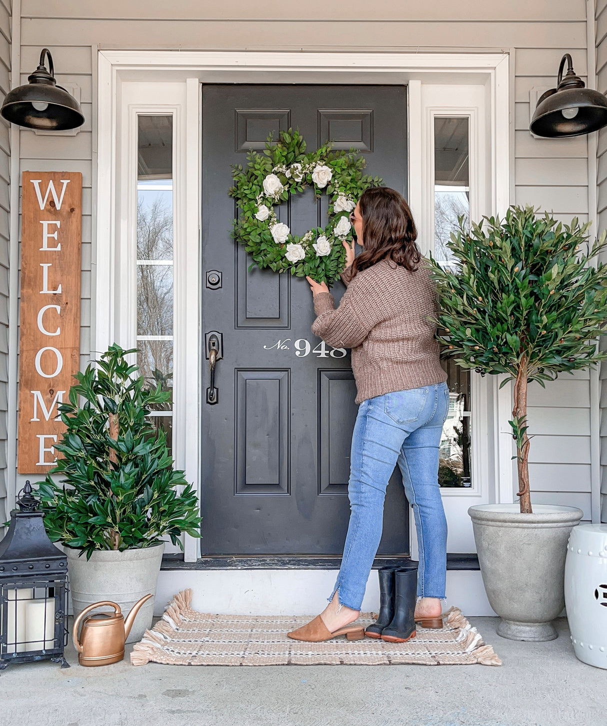 58” Olive Topiary Artificial Tree UV Resistant (Indoor/Outdoor)-Parc Decor