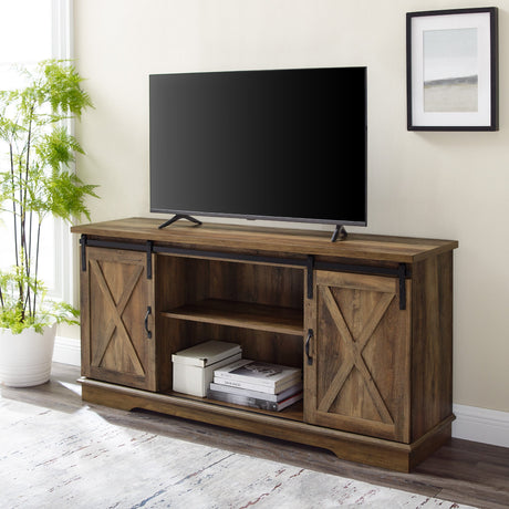 58" Sliding Barn Door TV Stand-Entertainment-Parc Decor