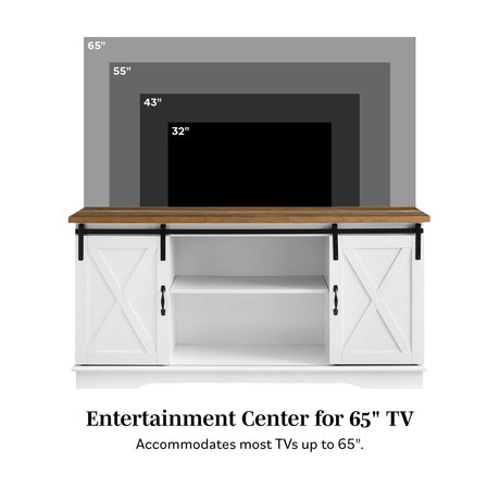 58" Sliding Barn Door TV Stand-Entertainment-Parc Decor