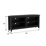 58" Transitional Wood Corner TV Stand-Entertainment-Parc Decor
