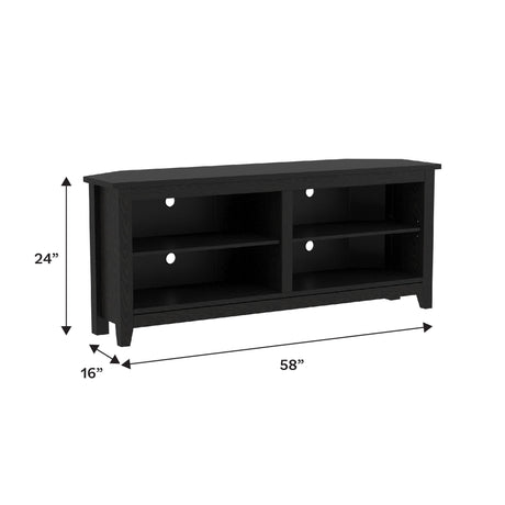 58" Transitional Wood Corner TV Stand-Entertainment-Parc Decor