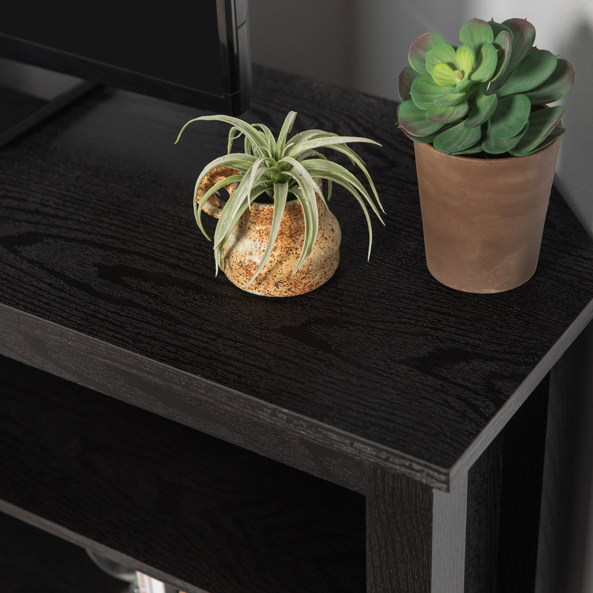 58" Transitional Wood Corner TV Stand-Entertainment-Parc Decor