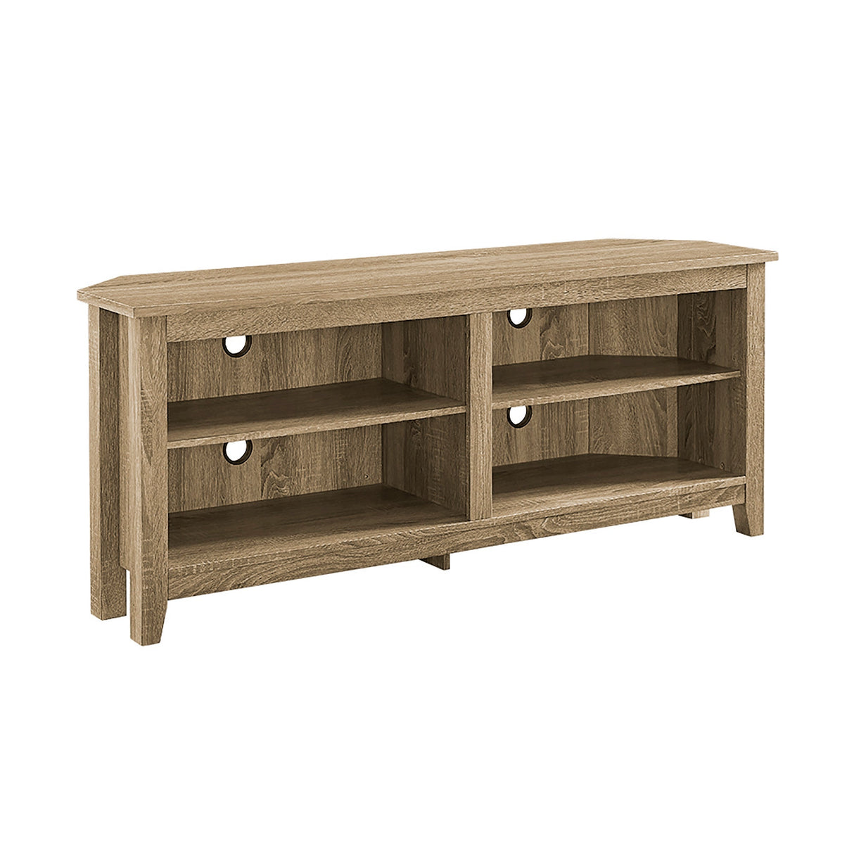 58" Transitional Wood Corner TV Stand-Entertainment-Parc Decor