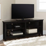 58" Transitional Wood Corner TV Stand-Entertainment-Parc Decor