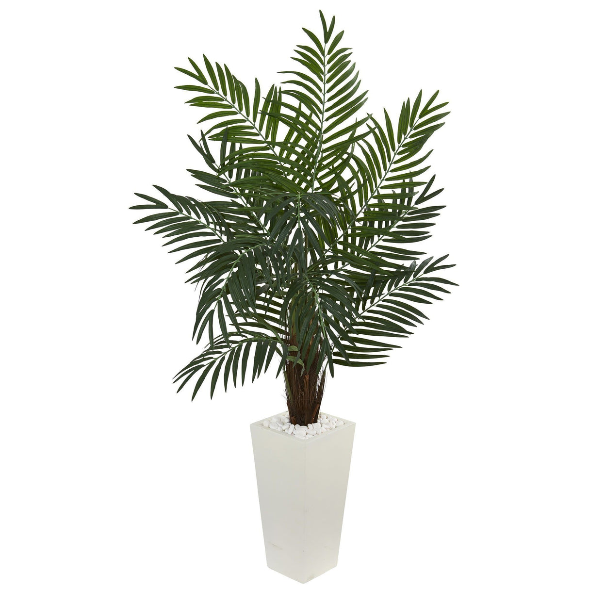 5.5’ Areca Artificial Palm Tree in White Tower Planter-Parc Decor