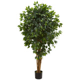 5.5’ Artificial Ficus Tree Bunched Trunks-Parc Decor