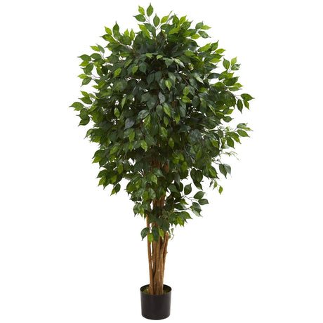 5.5’ Artificial Ficus Tree Bunched Trunks-Parc Decor