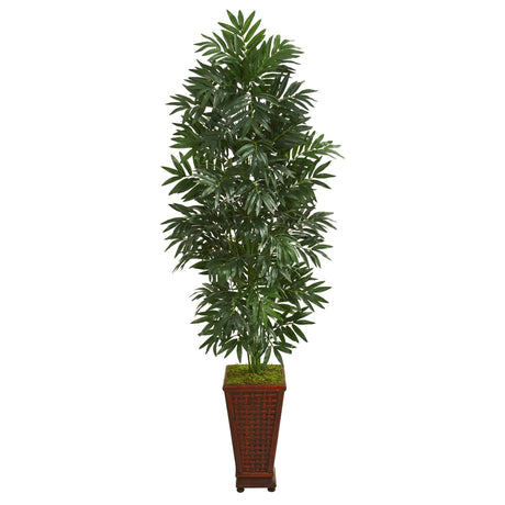 5.5’ Bamboo Palm Artificial Plant in Decorative Planter-Parc Decor