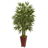 5.5’ Bamboo Tree in Decorative Wood Planter-Parc Decor
