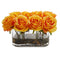 5.5” Blooming Roses in Glass Vase Artificial Arrangement-Parc Decor