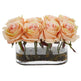 5.5” Blooming Roses in Glass Vase Artificial Arrangement-Parc Decor