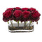 5.5” Blooming Roses in Glass Vase Artificial Arrangement-Parc Decor