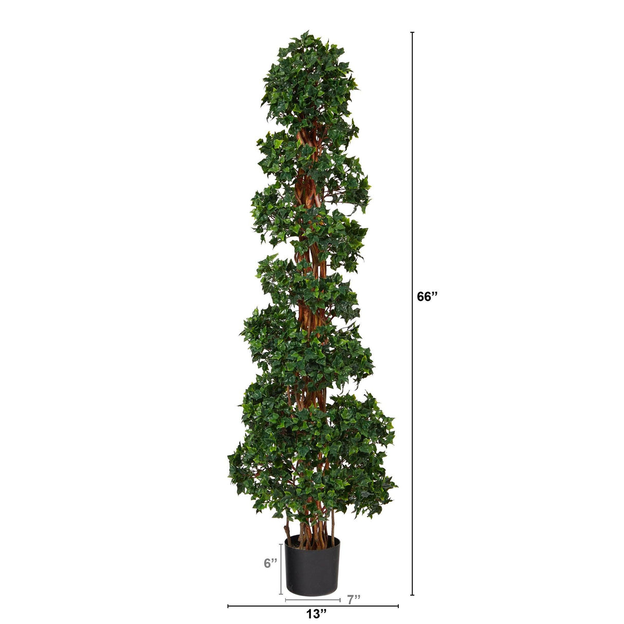 5.5’ English Ivy Topiary Spiral Artificial Tree UV Resistant (Indoor/Outdoor)-Parc Decor