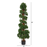 5.5’ English Ivy Topiary Spiral Artificial Tree UV Resistant (Indoor/Outdoor)-Parc Decor