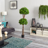 5.5' Eucalyptus Double Ball Topiary Silk Tree-Parc Decor