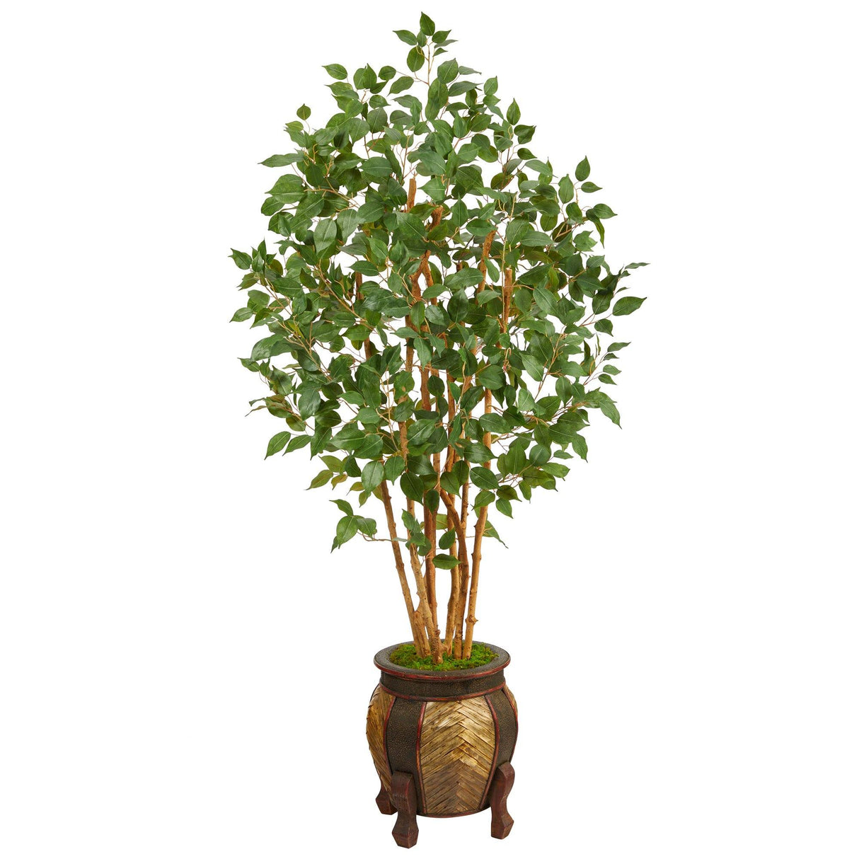 5.5' Ficus Bushy Artificial Tree in Decorative Planter-Parc Decor