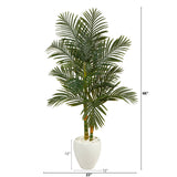 5.5’ Golden Cane Artificial Palm Tree in White Planter-Parc Decor