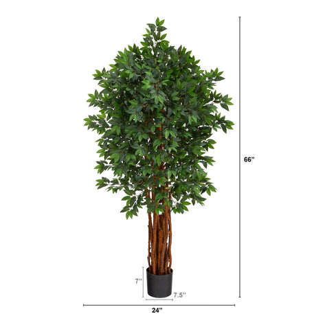 5.5’ Lychee Artificial Tree with Natural Trunk-Parc Decor