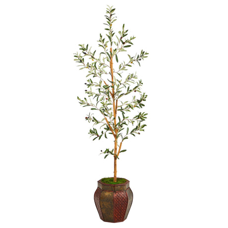 5.5’ Olive Artificial Tree in Decorative Planter-Parc Decor
