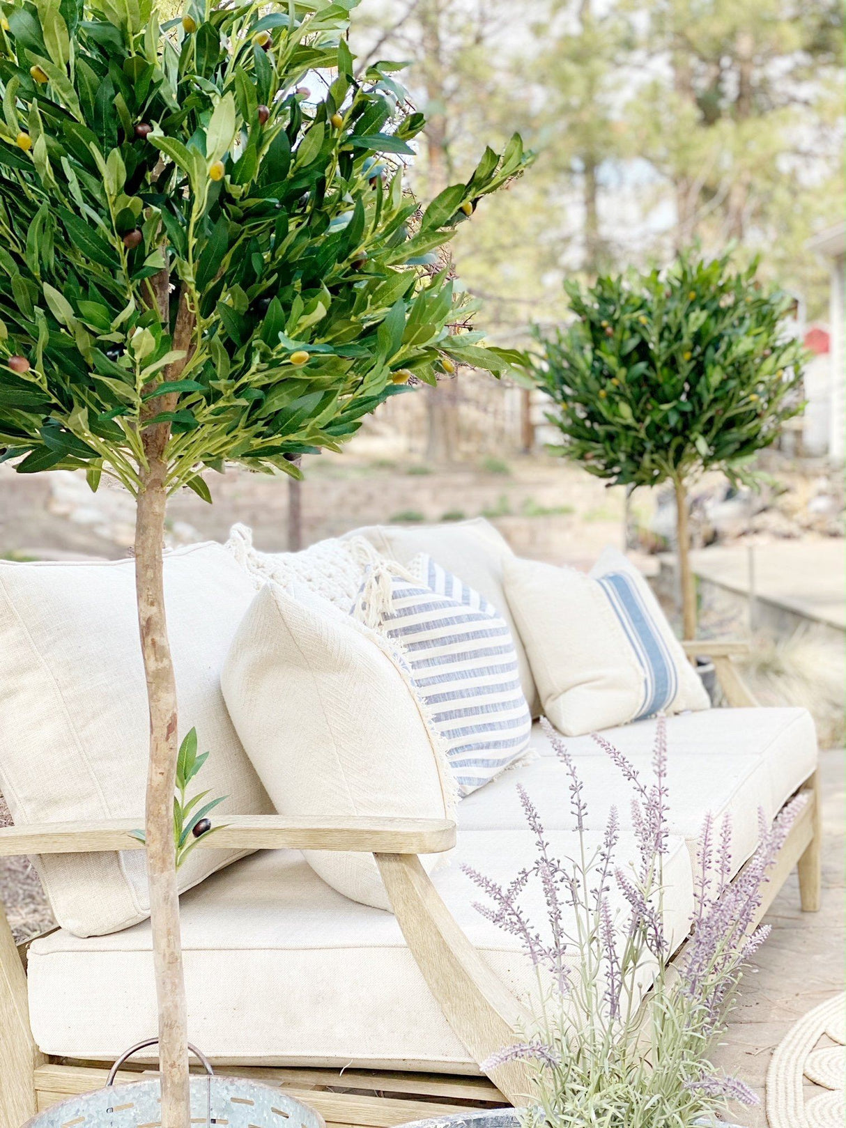 5.5’ Olive Topiary Artificial Tree UV Resistant (Indoor/Outdoor)-Parc Decor