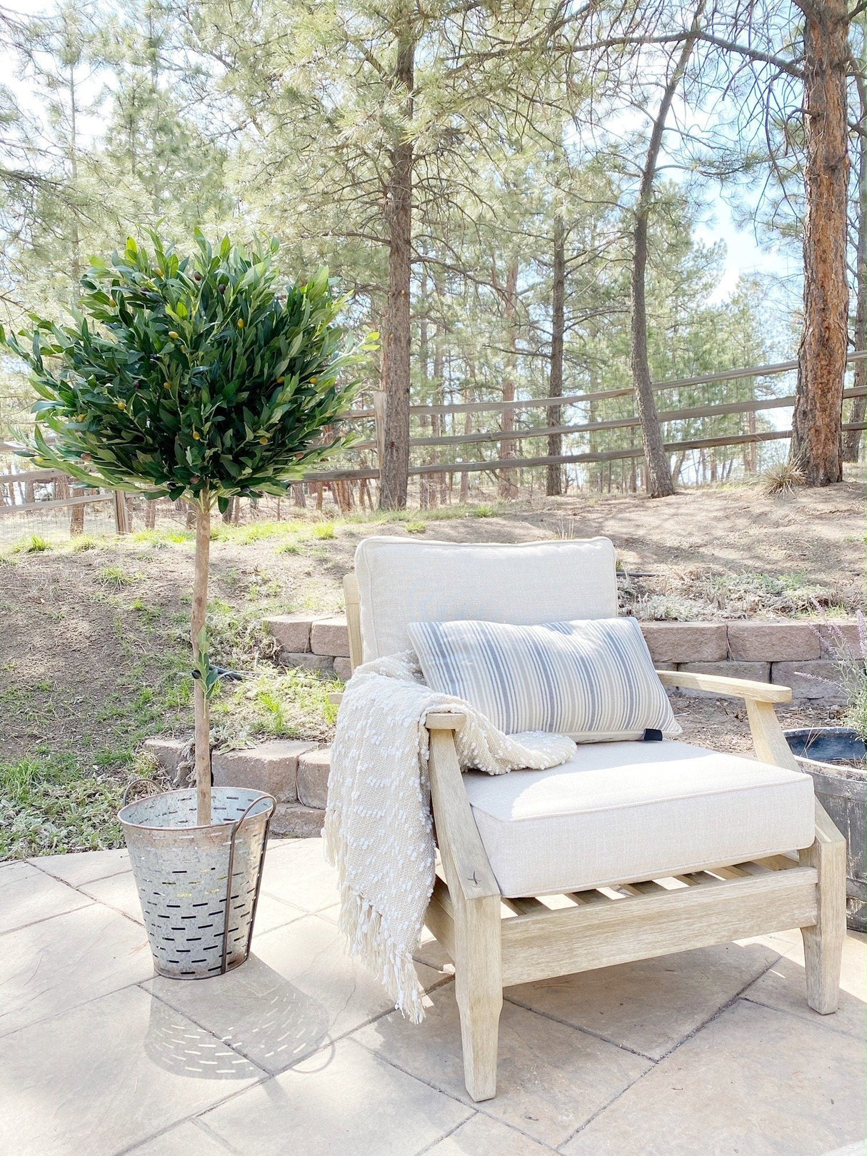 5.5’ Olive Topiary Artificial Tree UV Resistant (Indoor/Outdoor)-Parc Decor