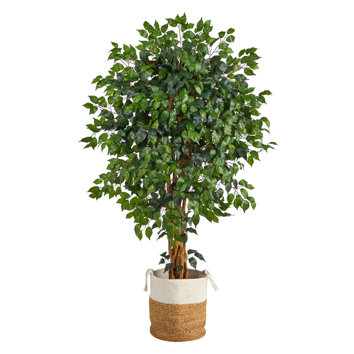 5.5’ Palace Ficus Artificial Tree with in Handmade Natural Jute and Cotton Planter-Parc Decor