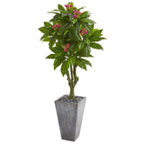 5.5’ Plumeria Artificial Tree in Gray Planter ( Indoor/Outdoor)-Parc Decor