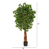 5.5’ Super Deluxe Natural Trunk Ficus Artificial Tree-Parc Decor