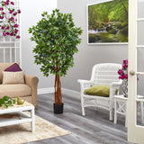 5.5’ Super Deluxe Natural Trunk Ficus Artificial Tree-Parc Decor