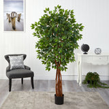 5.5’ Super Deluxe Natural Trunk Ficus Artificial Tree-Parc Decor