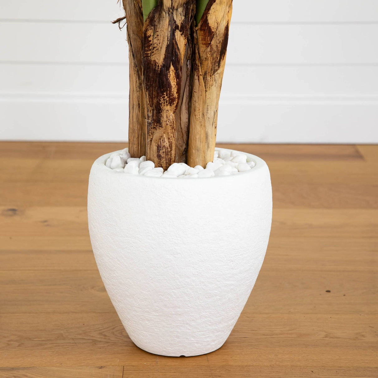5.5’ Triple Areca Palm Artificial Tree in White Planter-Parc Decor