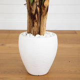 5.5’ Triple Areca Palm Artificial Tree in White Planter-Parc Decor