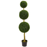 5.5’ Triple Ball Boxwood Artificial Topiary Tree UV Resistant (Indoor/Outdoor)-Parc Decor