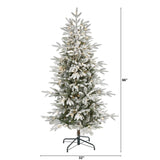 5.5’ Flocked Manchester Spruce Artificial Christmas Tree with 200 Lights and 560 Bendable Branches-Christmas Tree-Parc Decor